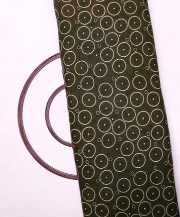 mehandi green cycle print rayon fabric